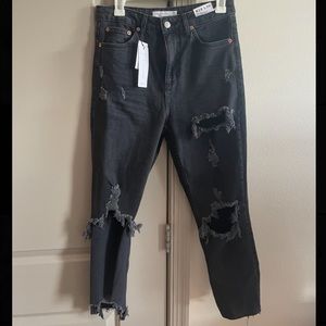 Topshop Ripped Black Jeans
